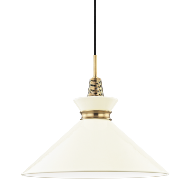 Mitzi Kiki Aged Brass/cream 18W x 15.25H Pendant