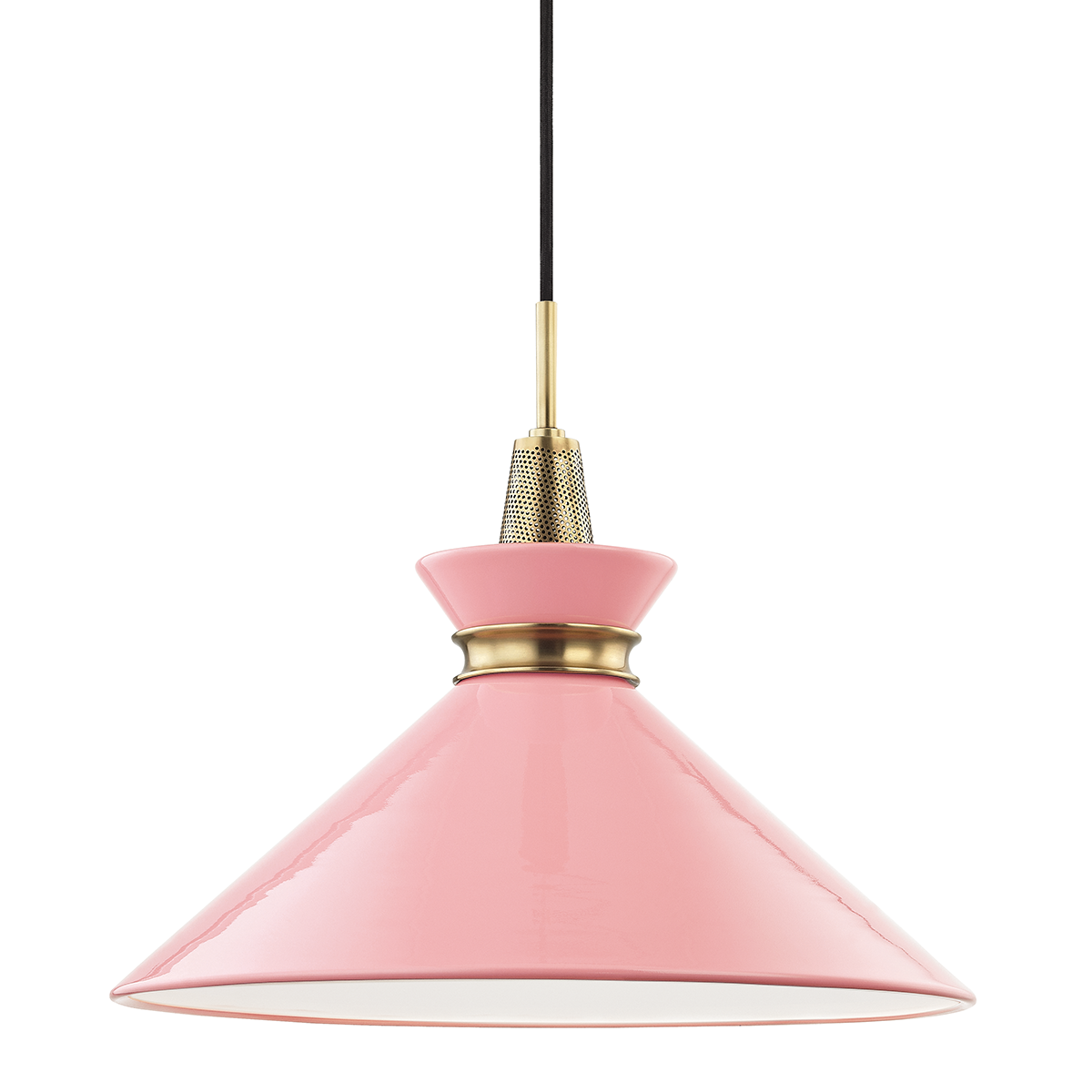 Mitzi Kiki Aged Brass/pink 18W x 15.25H Pendant