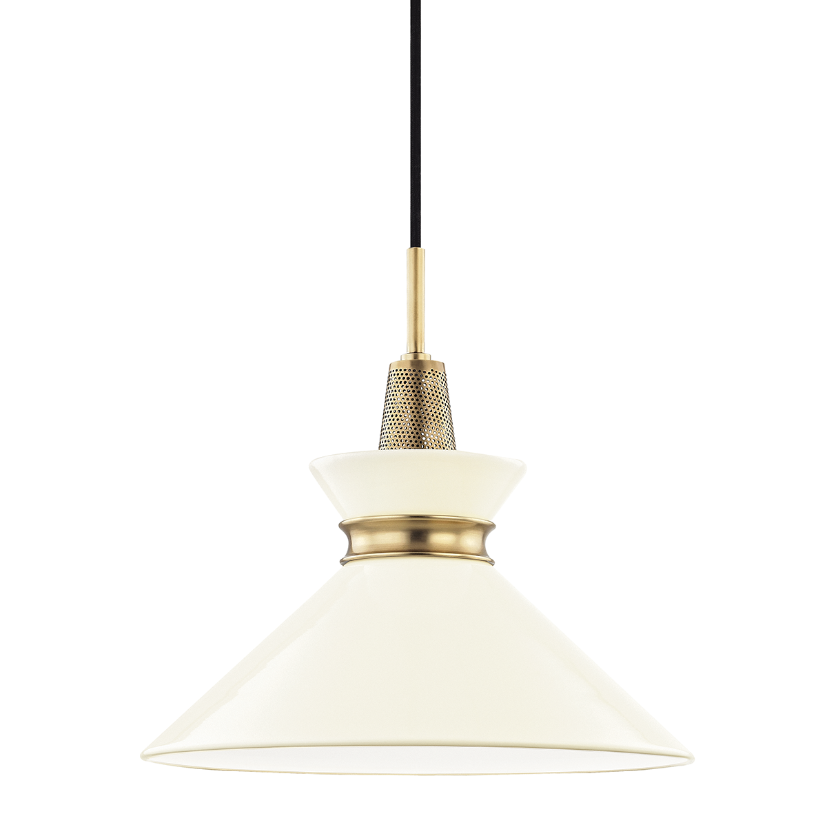 Mitzi Kiki Aged Brass/cream 14W x 13.25H Pendant