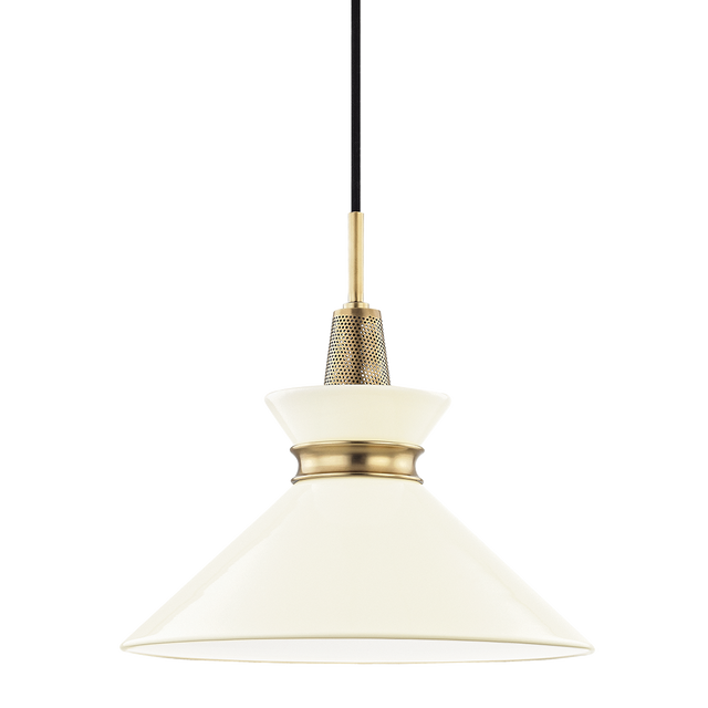 Mitzi Kiki Aged Brass/cream 14W x 13.25H Pendant