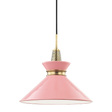 Mitzi Kiki Aged Brass/pink 14W x 13.25H Pendant