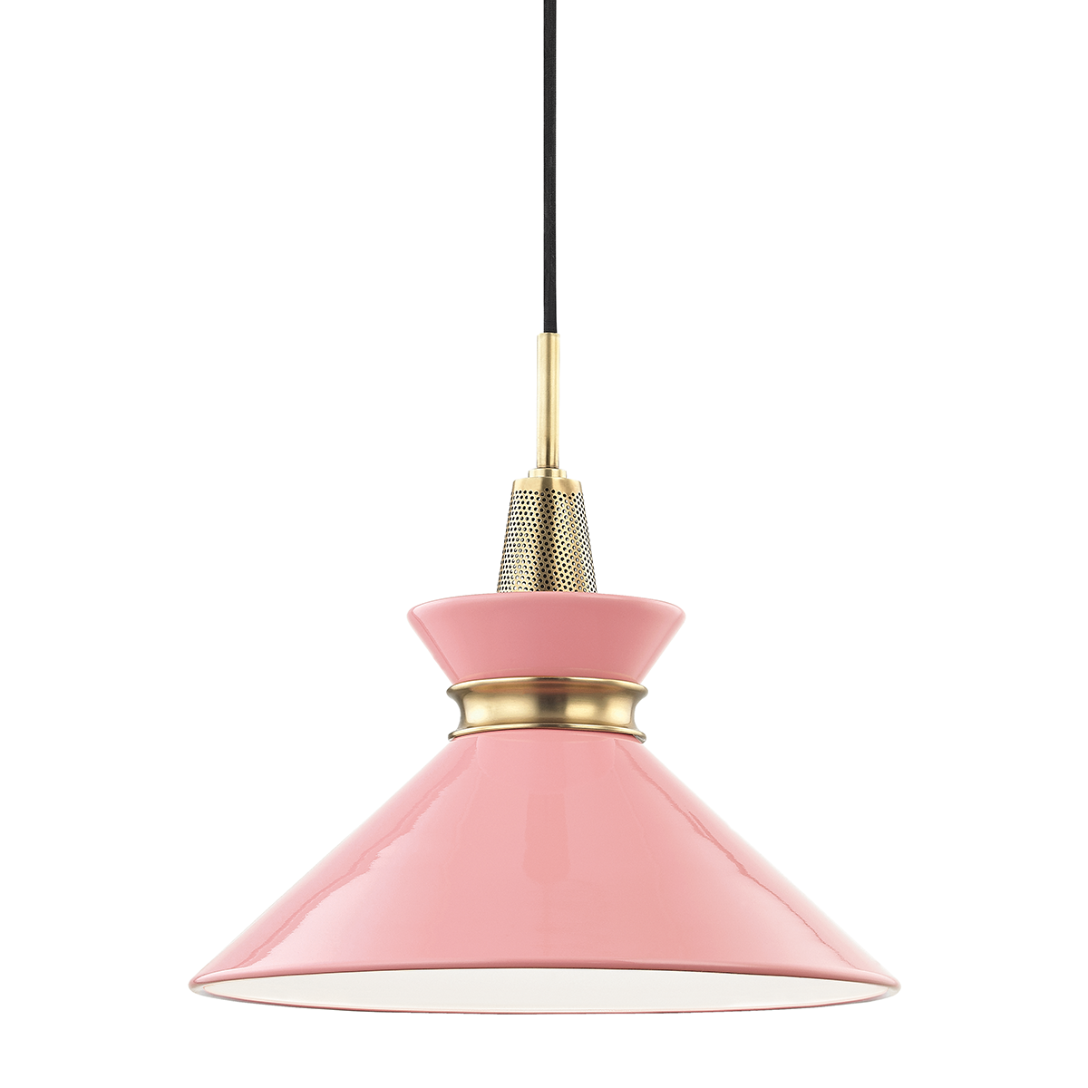 Mitzi Kiki Aged Brass/pink 14W x 13.25H Pendant