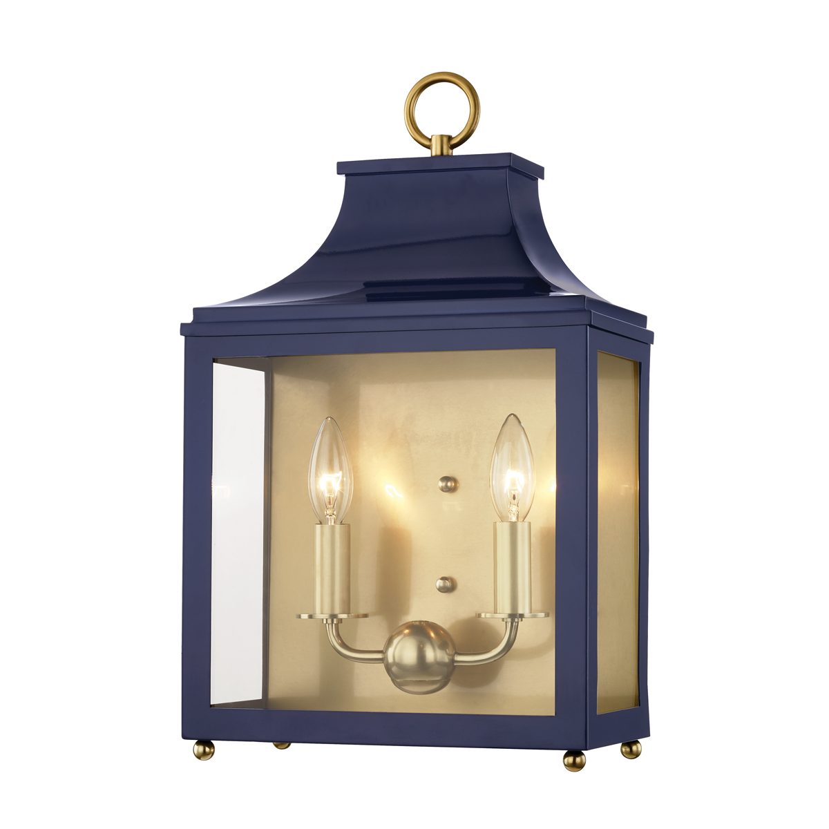 Mitzi Leigh Aged Brass/navy 11.25W x 18.75H Wall Sconce