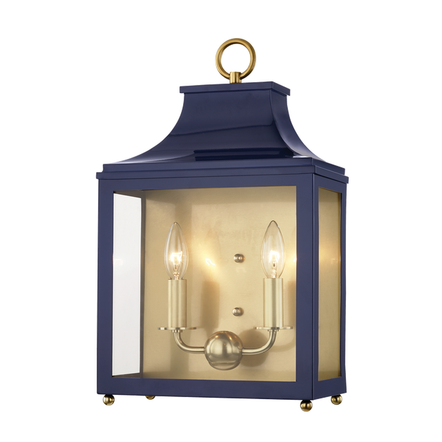 Mitzi Leigh Aged Brass/navy 11.25W x 18.75H Wall Sconce