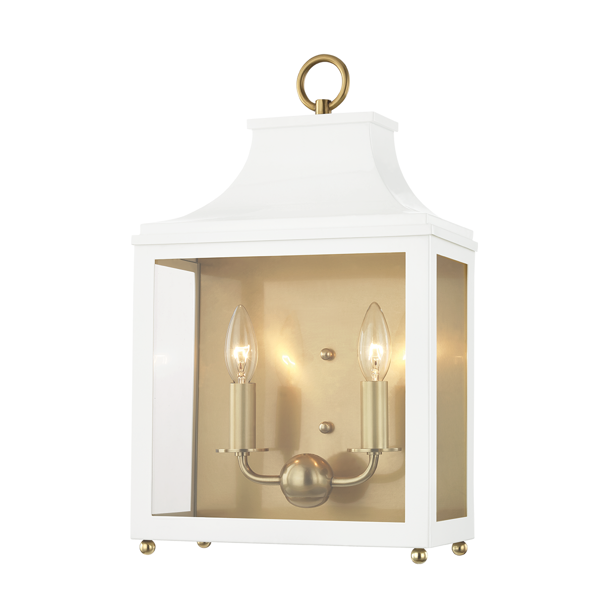 Mitzi Leigh Aged Brass/soft Off White 11.25W x 18.75H Wall Sconce