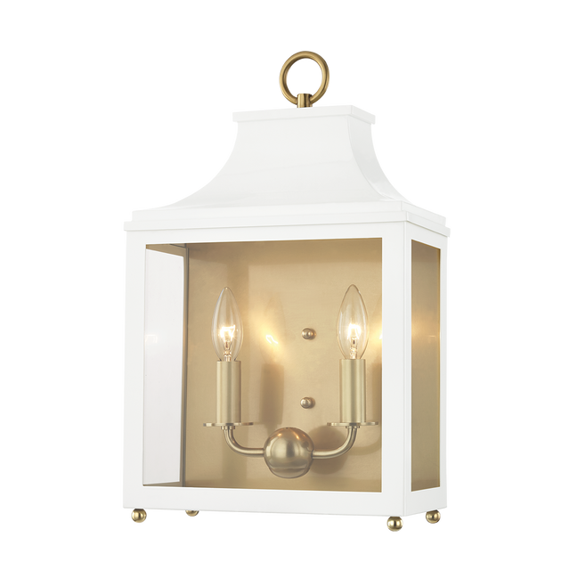 Mitzi Leigh Aged Brass/soft Off White 11.25W x 18.75H Wall Sconce