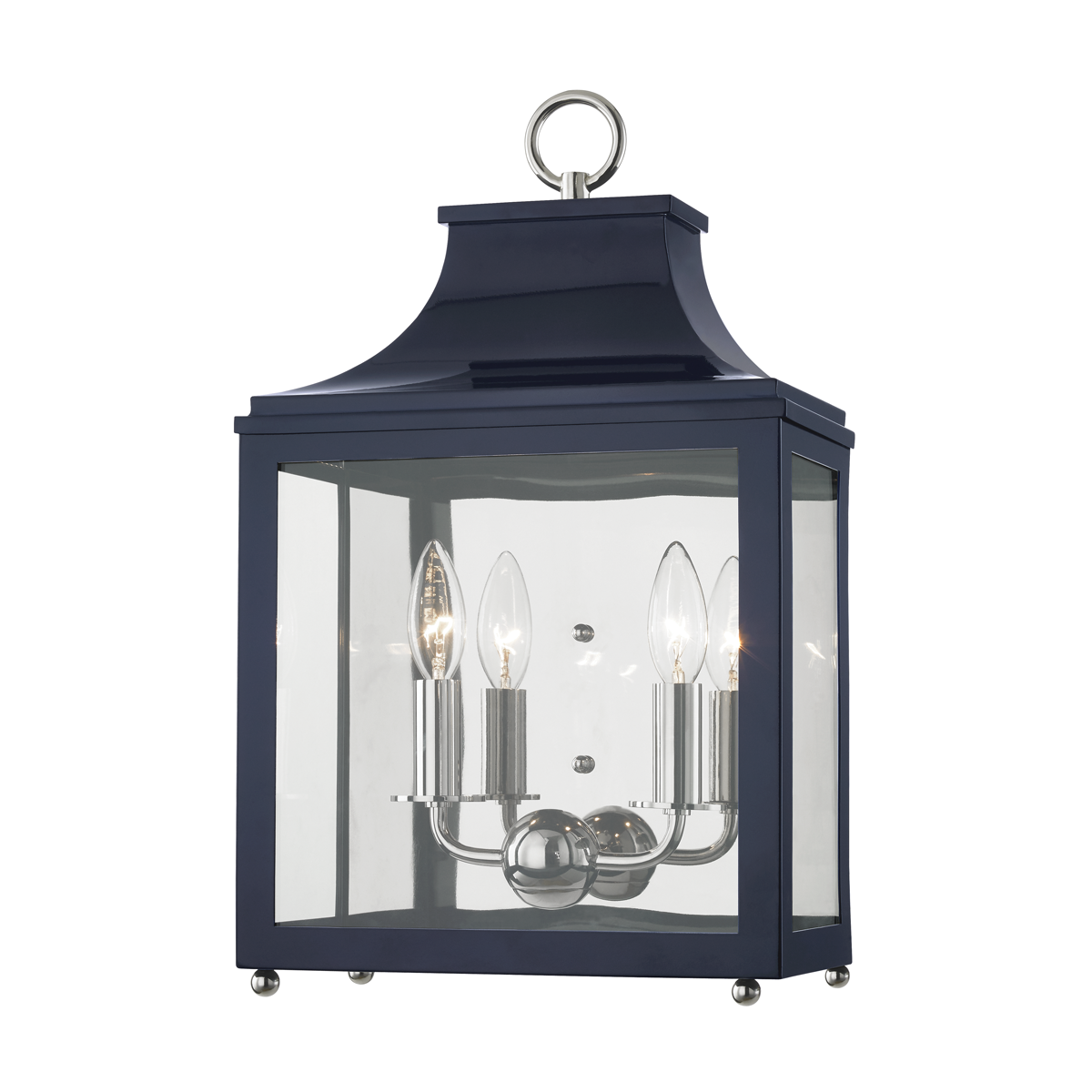 Mitzi Leigh Polished Nickel/navy 11.25W x 18.75H Wall Sconce