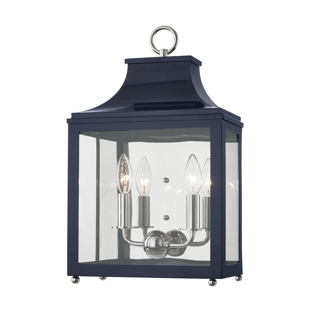 Mitzi Leigh Polished Nickel/navy 11.25W x 18.75H Wall Sconce