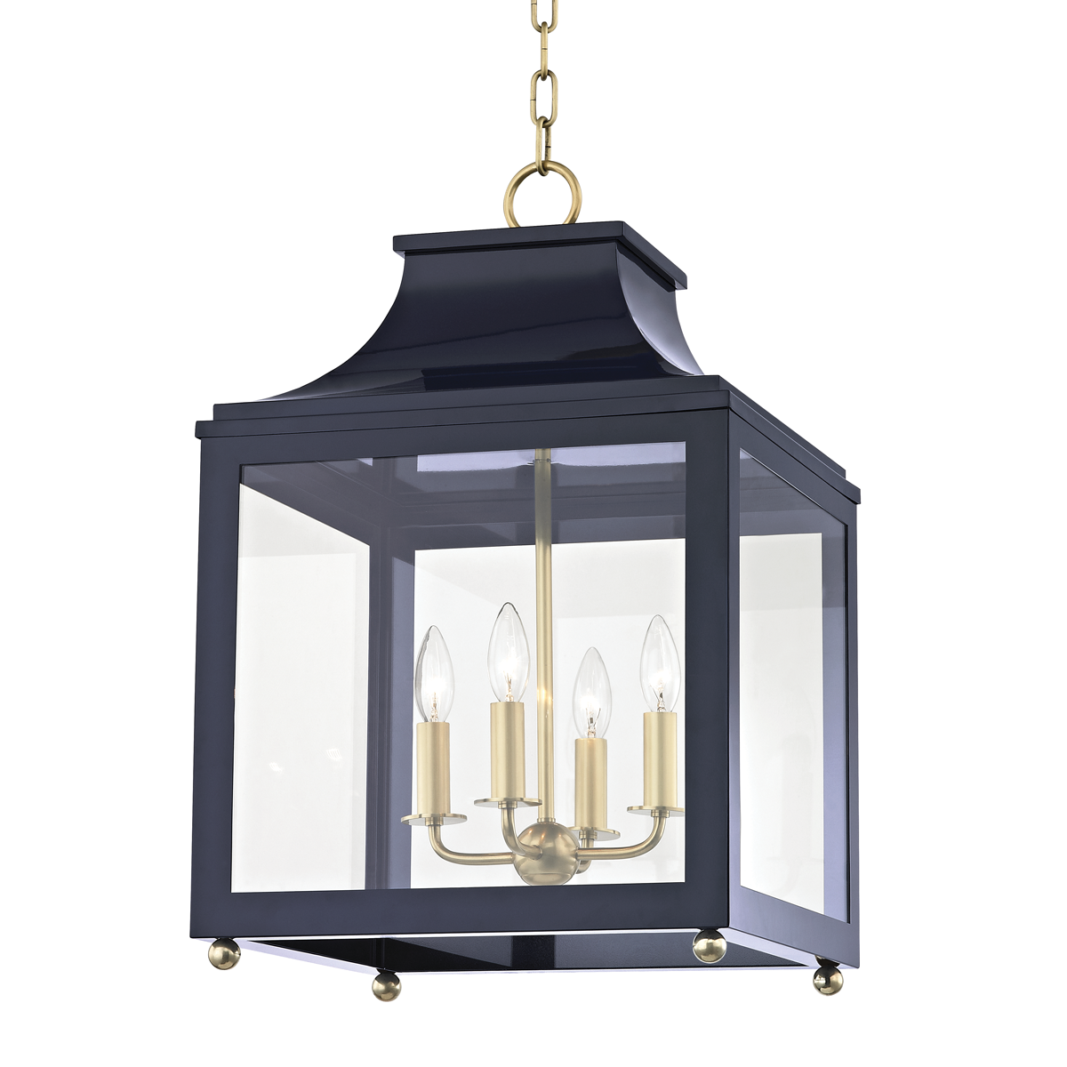 Mitzi Leigh Aged Brass/navy 16W x 25H Candleholder
