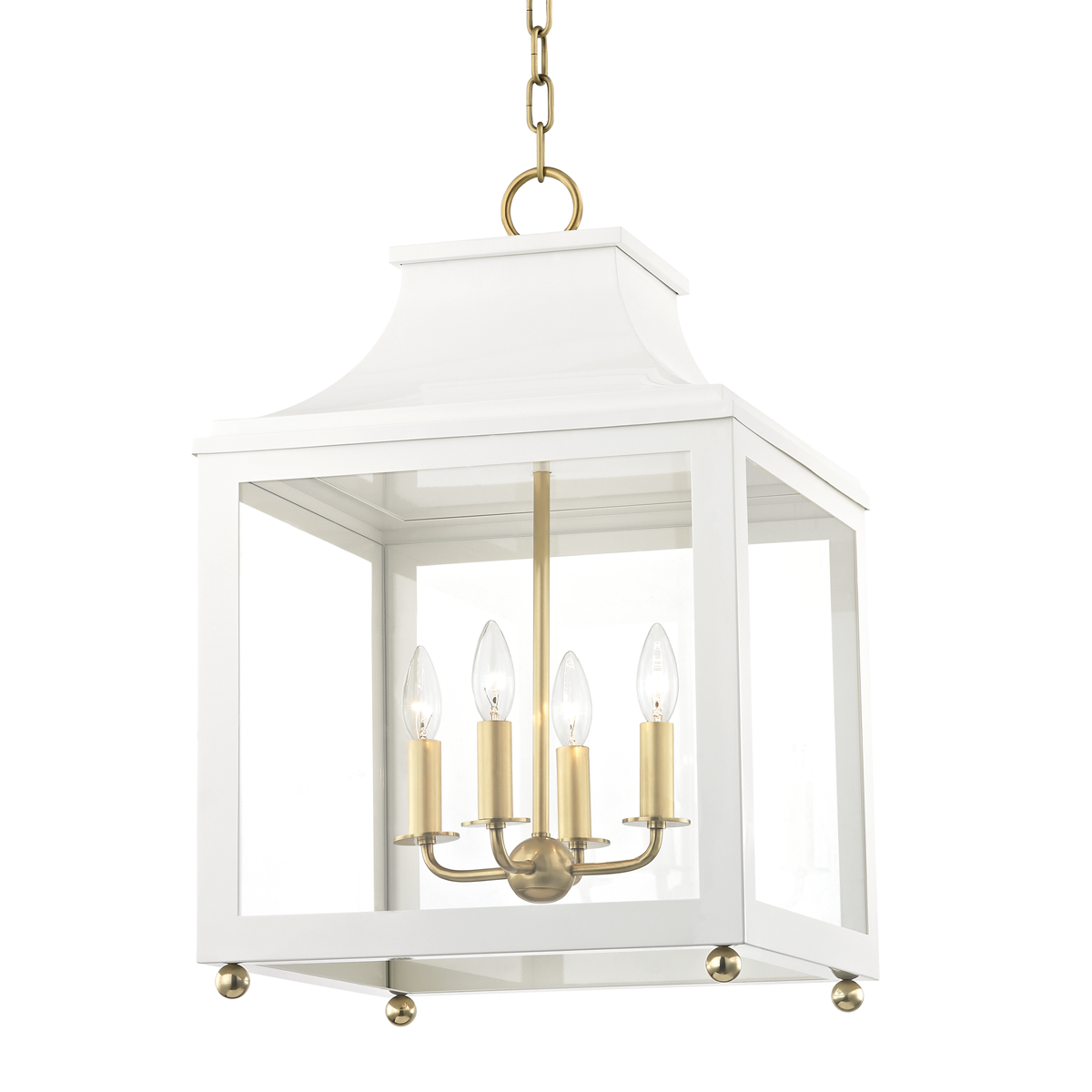 Mitzi Leigh Aged Brass/soft Off White 16W x 25H Candleholder