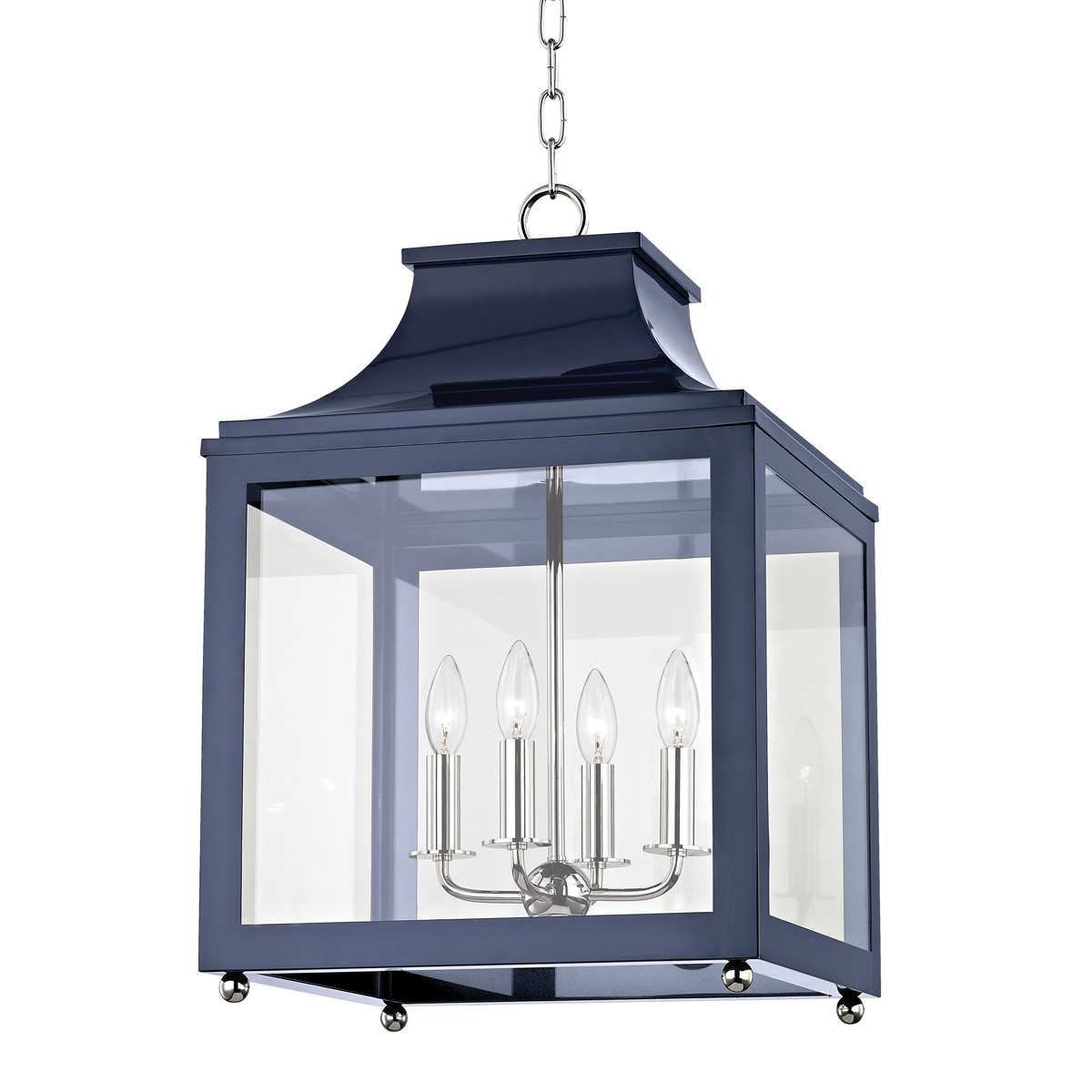 Mitzi Leigh Polished Nickel/navy 16W x 25H Candleholder