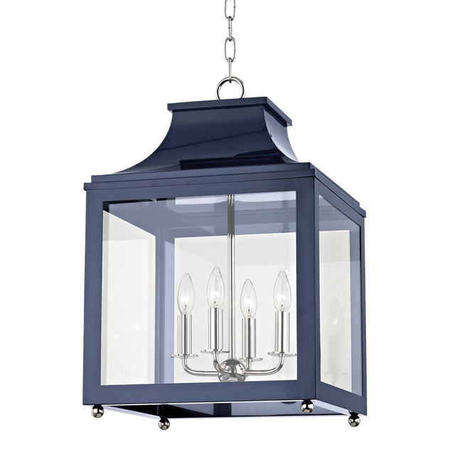 Mitzi Leigh Polished Nickel/navy 16W x 25H Candleholder