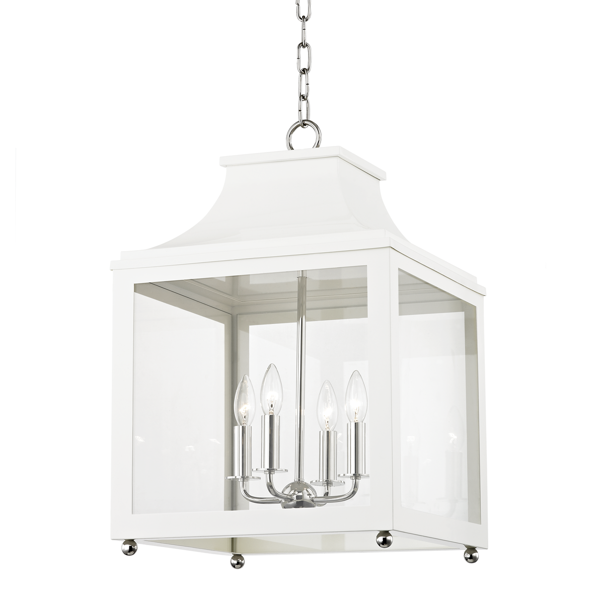 Mitzi Leigh Polished Nickel/white 16W x 25H Candleholder