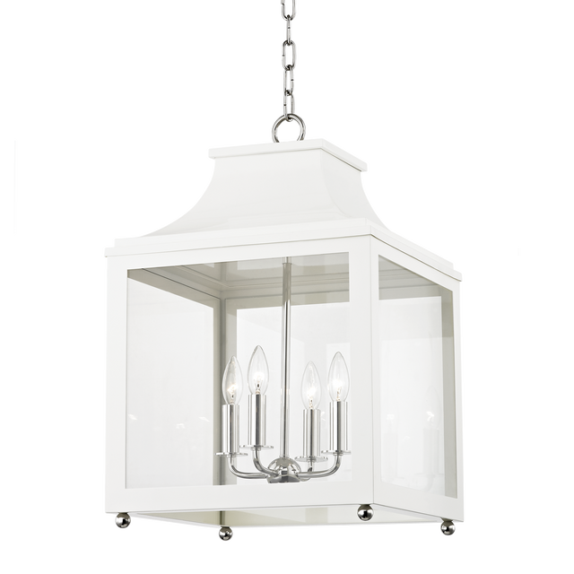 Mitzi Leigh Polished Nickel/white 16W x 25H Candleholder