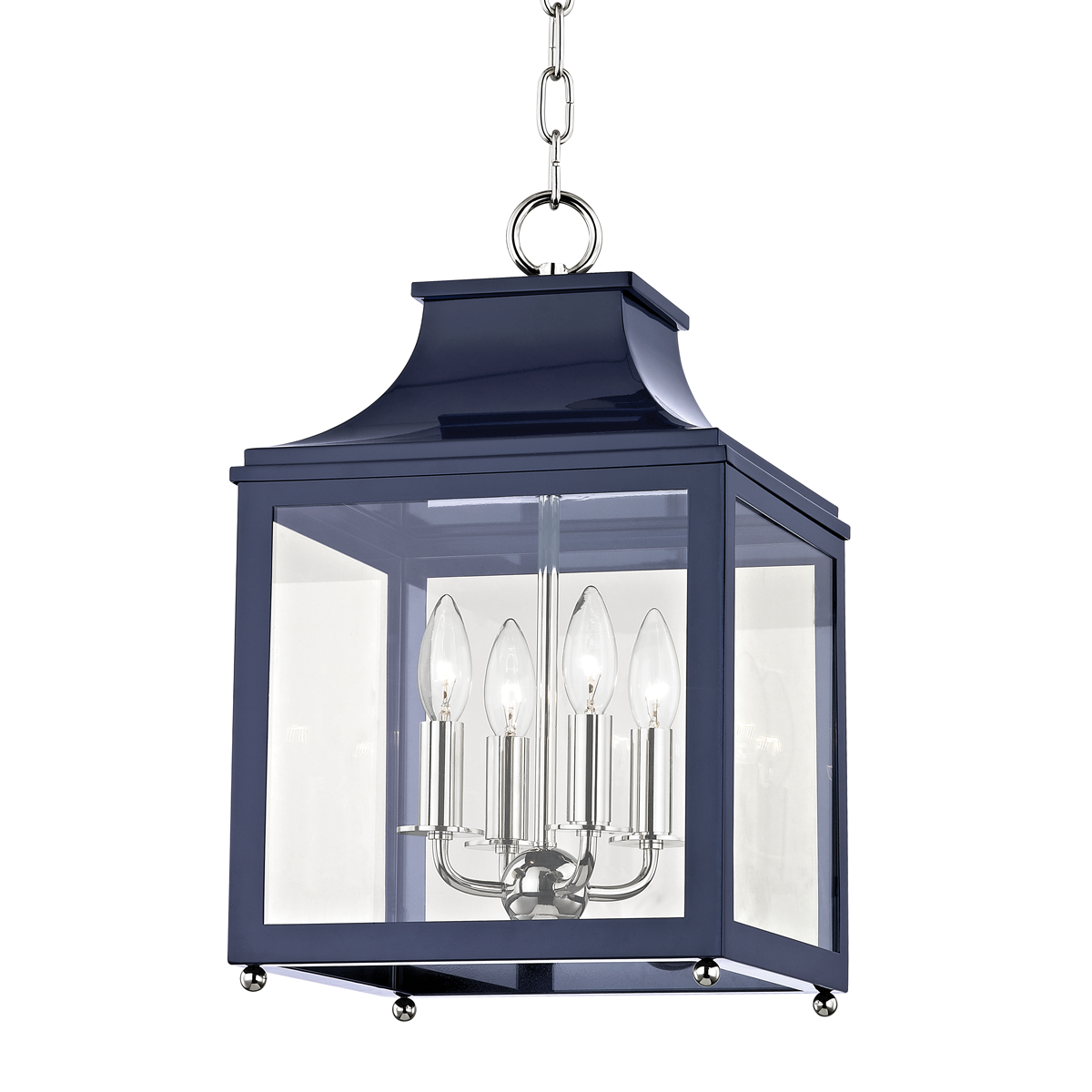 Mitzi Leigh Polished Nickel/navy 11.25W x 18.75H Candleholder