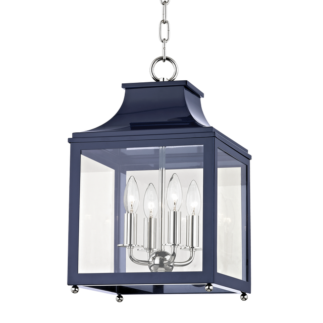 Mitzi Leigh Polished Nickel/navy 11.25W x 18.75H Candleholder