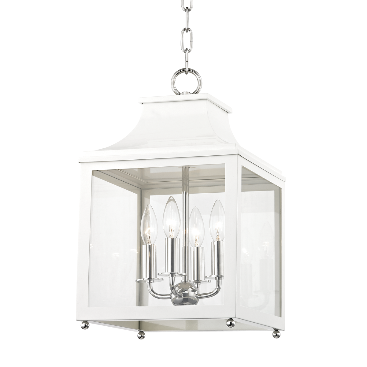 Mitzi Leigh Polished Nickel/white 11.25W x 18.75H Candleholder
