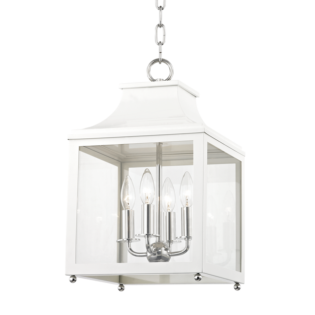 Mitzi Leigh Polished Nickel/white 11.25W x 18.75H Candleholder