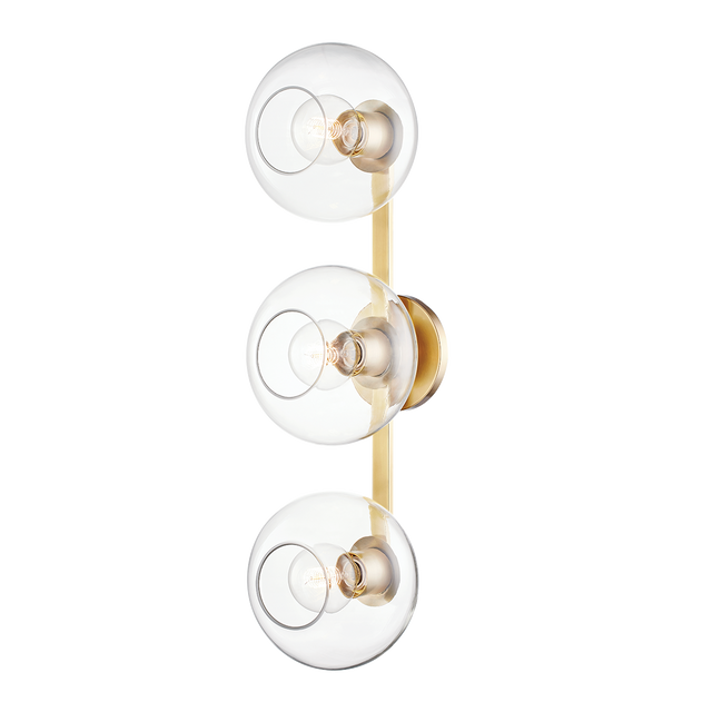 Mitzi Margot Aged Brass 8.25W x 28.25H Wall Sconce