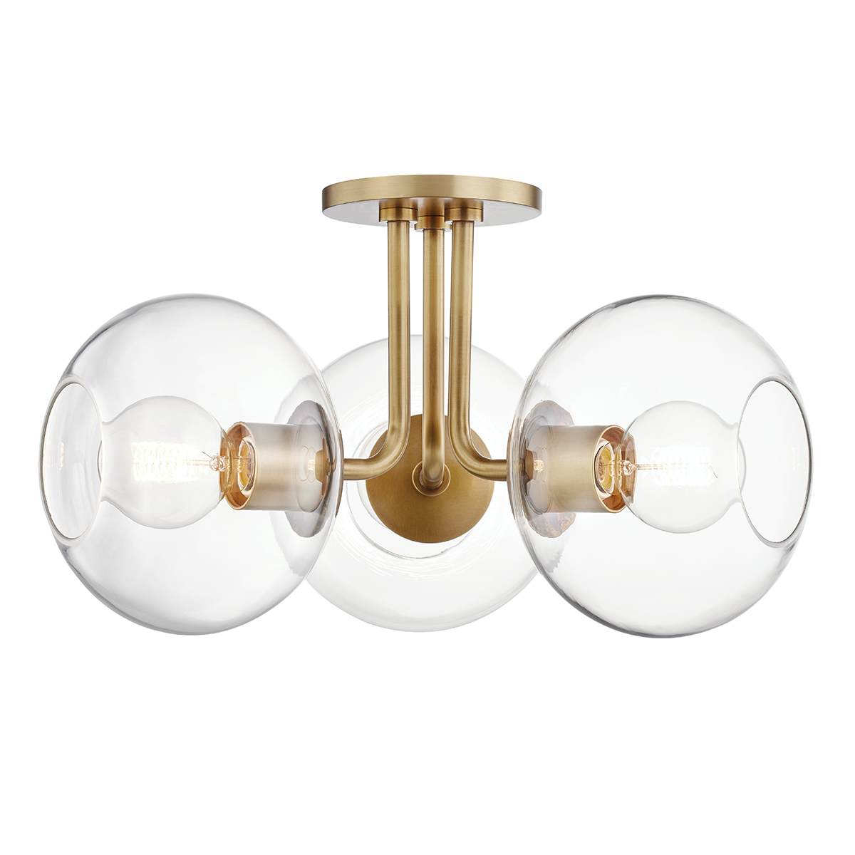 Mitzi Margot Aged Brass 20W x 11H Semi-Flush Mount