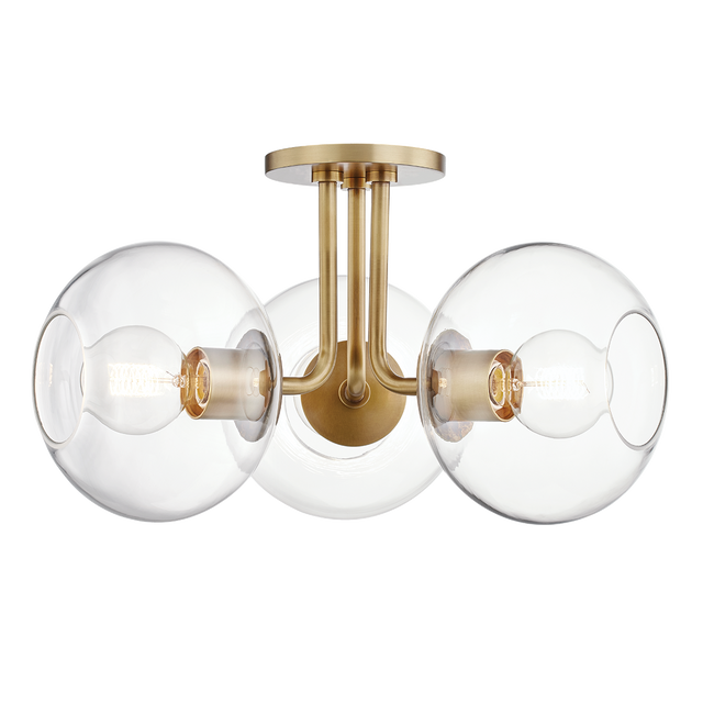Mitzi Margot Aged Brass 20W x 11H Semi-Flush Mount