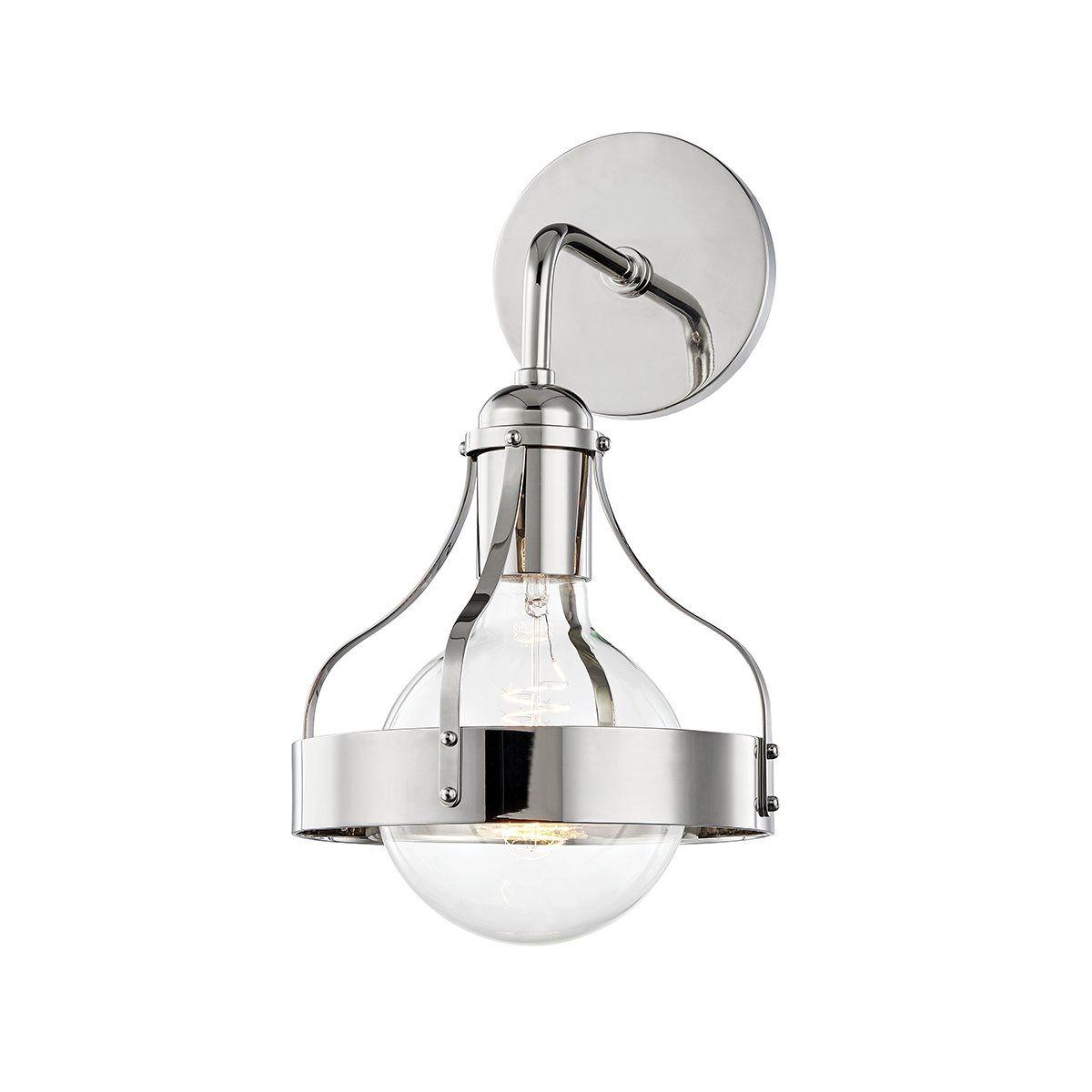 Mitzi Violet Polished Nickel 7.5W x 13.5H Wall Sconce