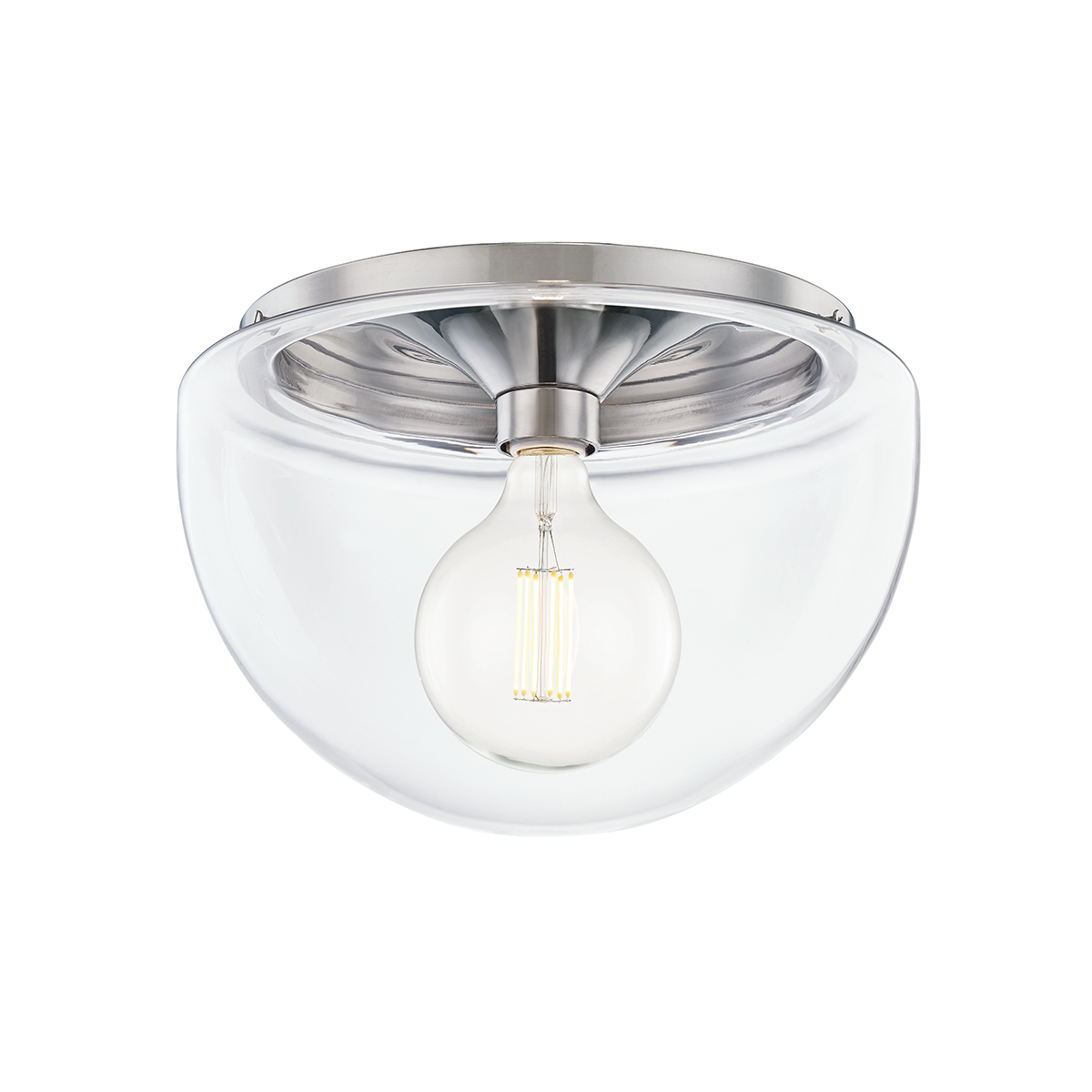 Mitzi Grace Polished Nickel 13.75W x 9.5H Flush Mount