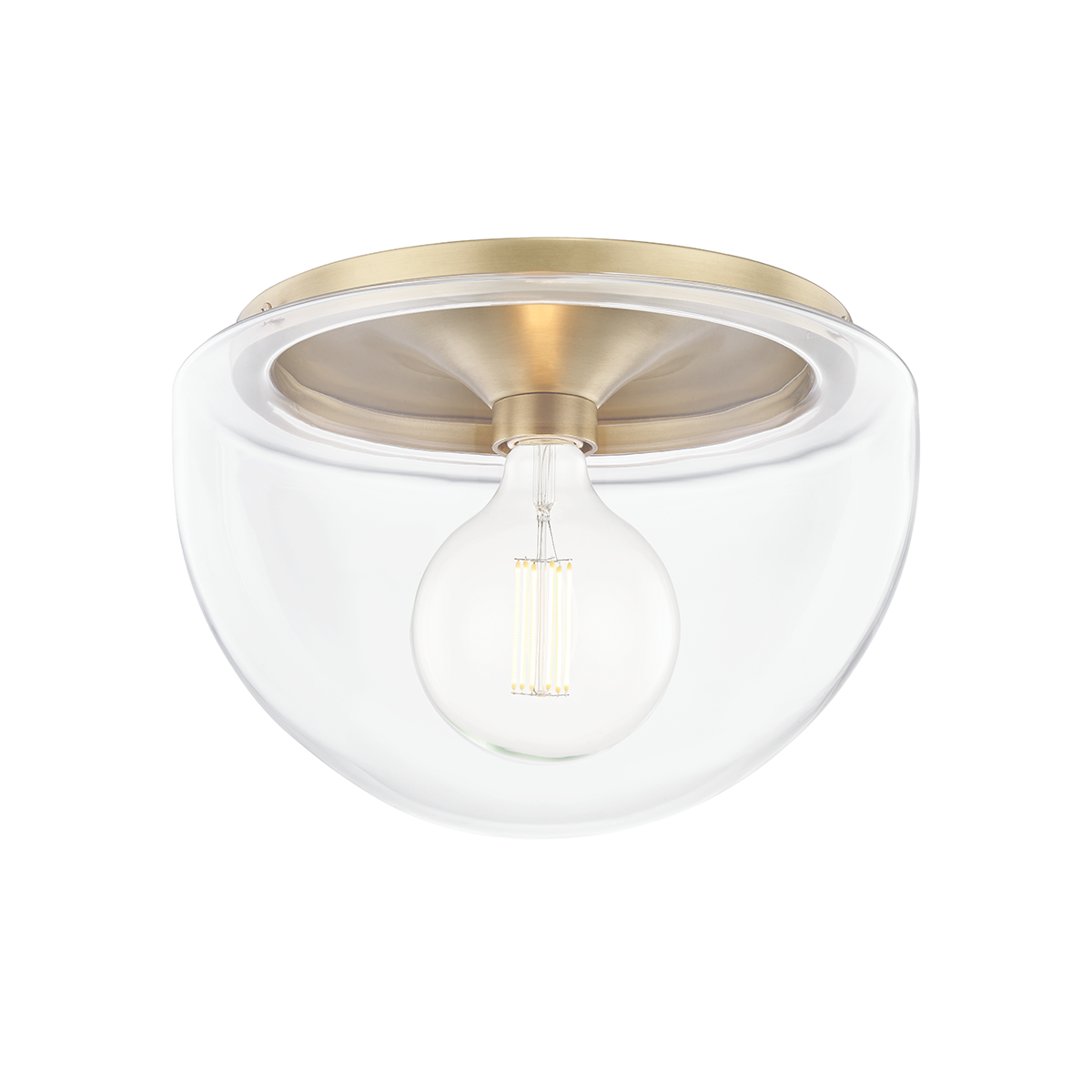 Mitzi Grace Aged Brass 13.75W x 9.5H Flush Mount