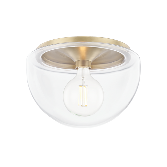 Mitzi Grace Aged Brass 13.75W x 9.5H Flush Mount