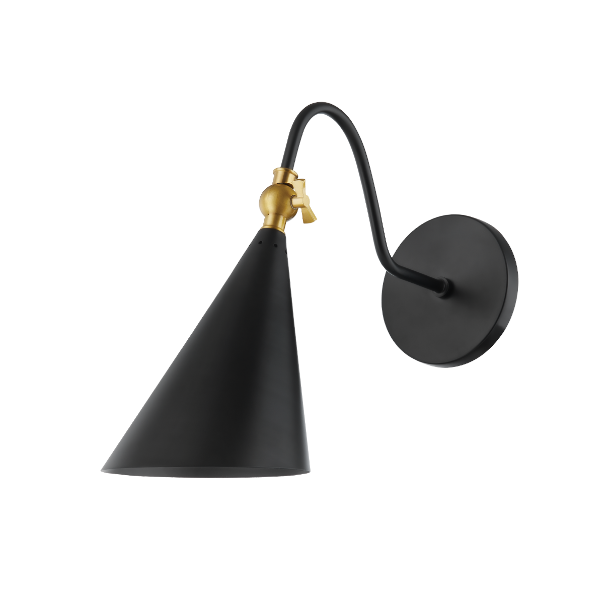 Mitzi Lupe Aged Brass/soft Black 6.25W x 12H Wall Sconce