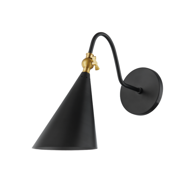 Mitzi Lupe Aged Brass/soft Black 6.25W x 12H Wall Sconce