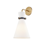 Mitzi Julia Aged Brass/black 8.25W x 17H Wall Sconce