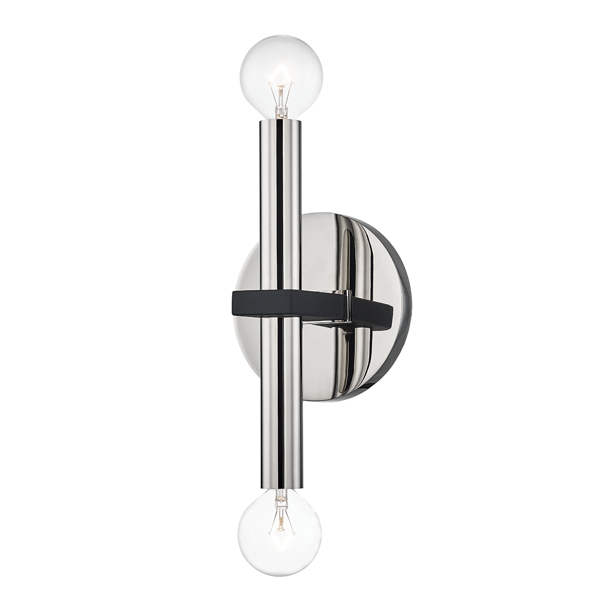 Mitzi Colette Polished Nickel/black 4.75W x 12.25H Wall Sconce