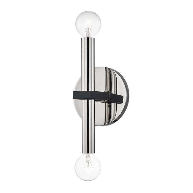 Mitzi Colette Polished Nickel/black 4.75W x 12.25H Wall Sconce