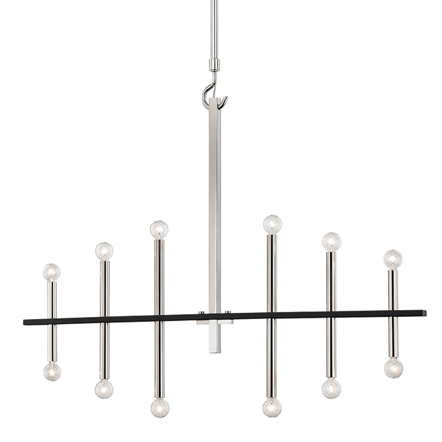 Mitzi Colette Polished Nickel/black 44W x 36.75H Chandelier