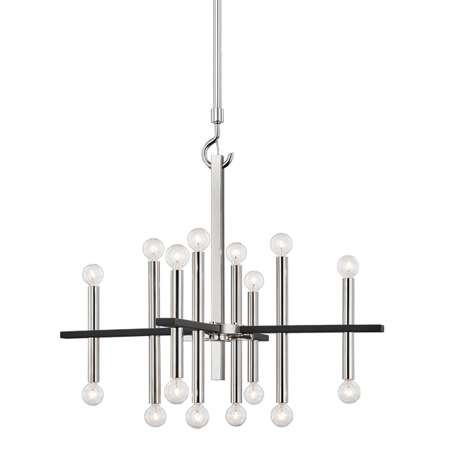 Mitzi Colette Polished Nickel/black 28.75W x 36.5H Chandelier