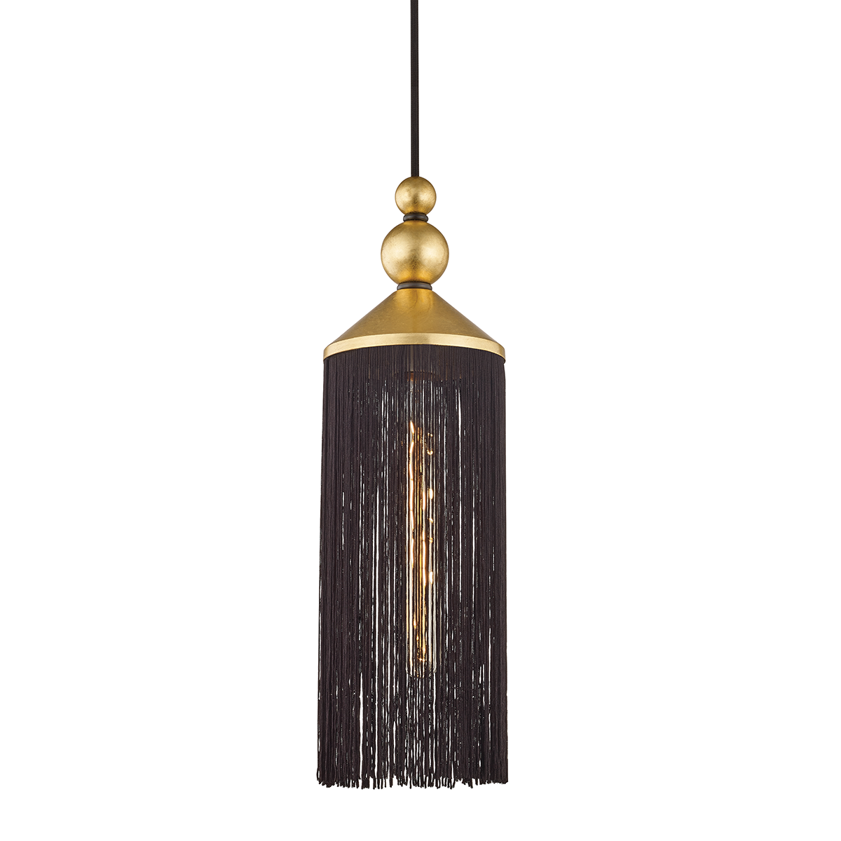Mitzi Scarlett Gold Leaf/black 5W x 16.75H Pendant