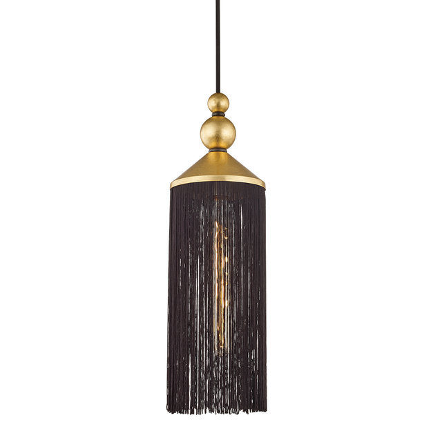 Mitzi Scarlett Gold Leaf/black 5W x 16.75H Pendant
