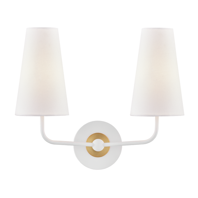 Mitzi Merri Aged Brass/soft Off White 15.75W x 13.5H Wall Sconce