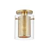 Mitzi Elanor Aged Brass 5.5W x 8H Semi-Flush Mount