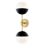 Mitzi Renee Aged Brass/black 6.75W x 22H Wall Sconce