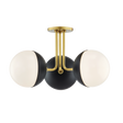 Mitzi Renee Aged Brass/black 19.75W x 11H Semi-Flush Mount