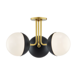 Mitzi Renee Aged Brass/black 19.75W x 11H Semi-Flush Mount