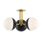 Mitzi Renee Aged Brass/black 19.75W x 11H Semi-Flush Mount