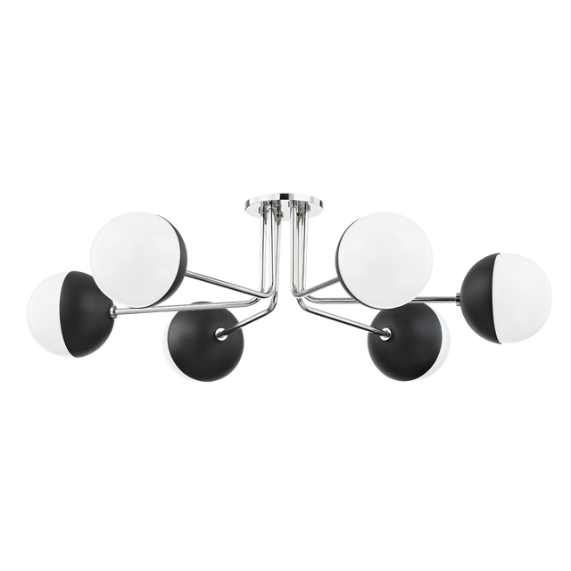 Mitzi Renee Polished Nickel/black 28W x 15.5H Semi-Flush Mount