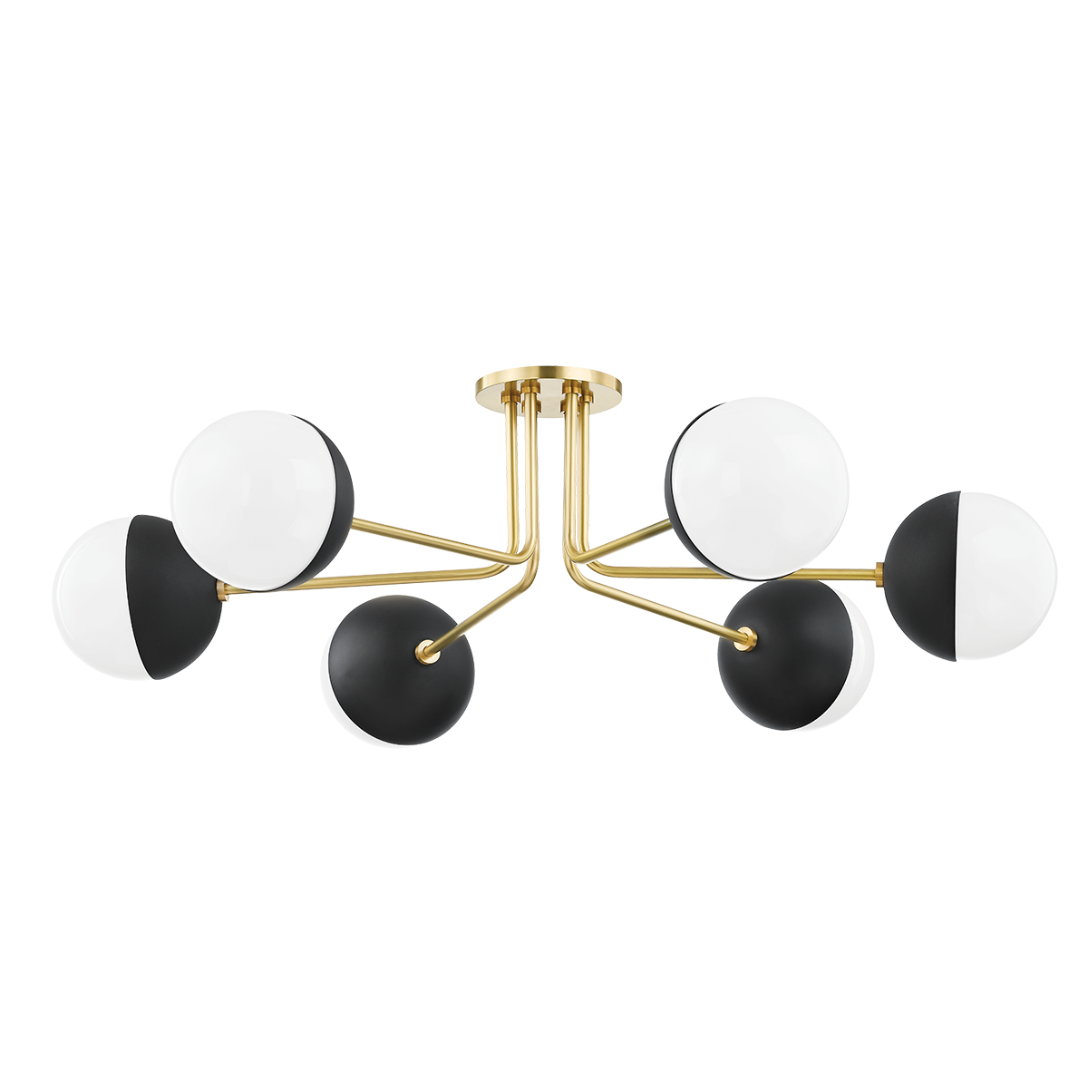 Mitzi Renee Aged Brass/black 28W x 15.5H Semi-Flush Mount
