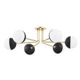 Mitzi Renee Aged Brass/black 28W x 15.5H Semi-Flush Mount