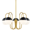 Mitzi Renee Aged Brass/black 28W x 15.5H Chandelier