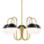 Mitzi Renee Aged Brass/black 28W x 15.5H Chandelier