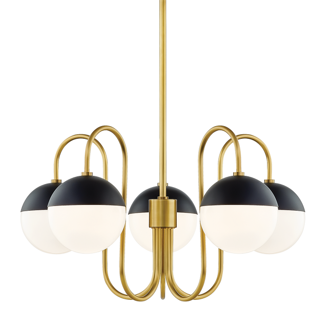 Mitzi Renee Aged Brass/black 28W x 15.5H Chandelier